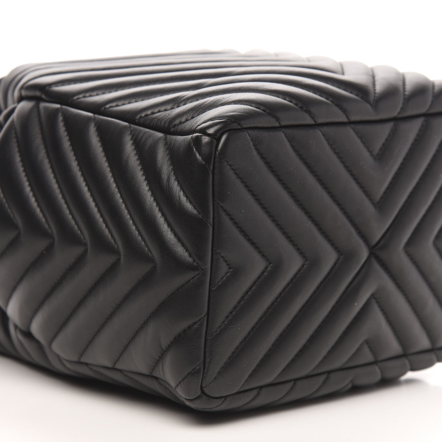 Chanel Lambskin Chevron Small Urban Spirit Drawstring Bag Black 10 of 11