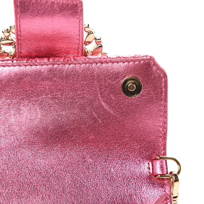 Miu Miu Metallic Nappa Matelasse Crystal Embellished Lady Crossbody Pink 9 of 12