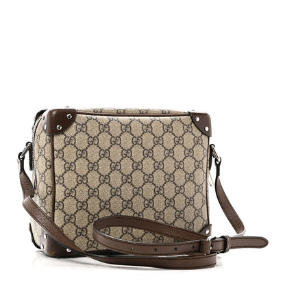 Gucci GG Supreme Monogram Textured Calfskin Square Messenger Bag Beige Ebony New Acero 3 of 11