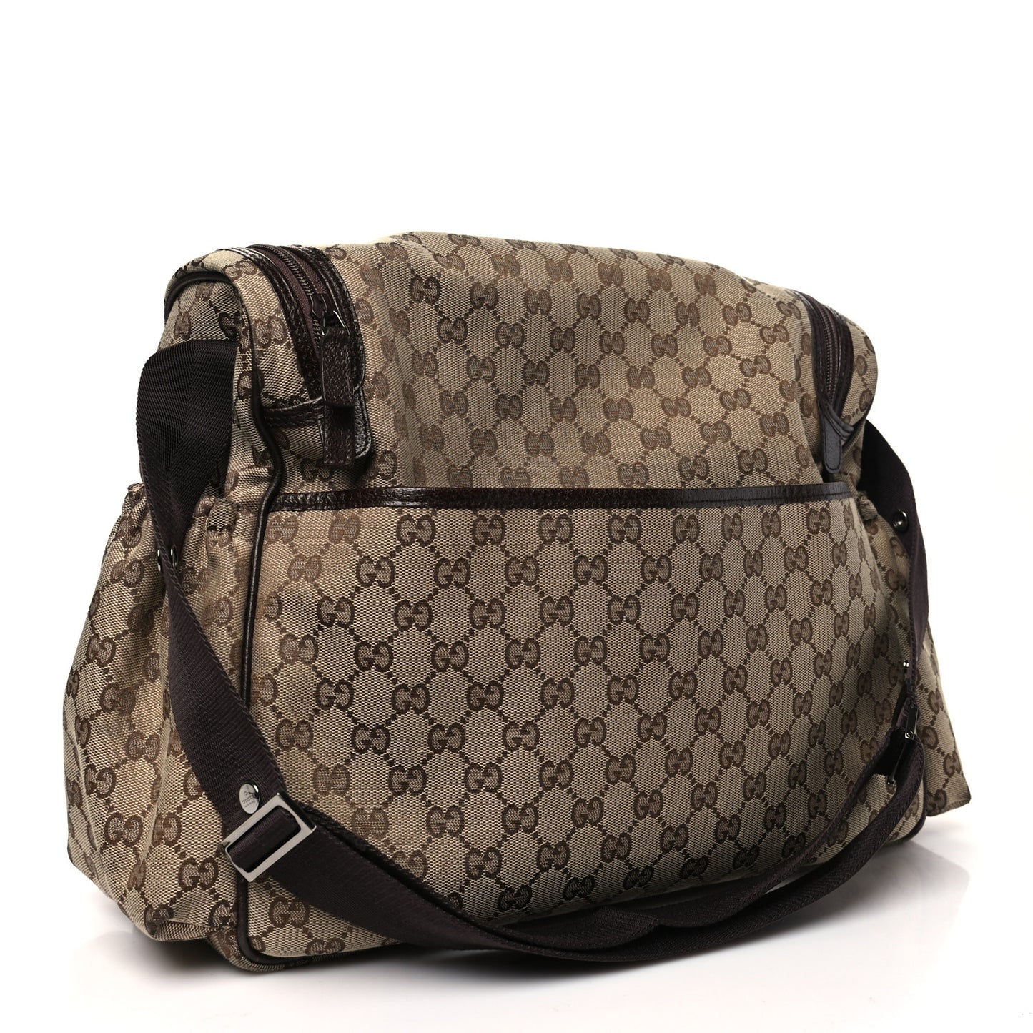 Monogram Natural Pigskin Large Diaper Bag Beige Ebony Cocoa Dark Chocolate