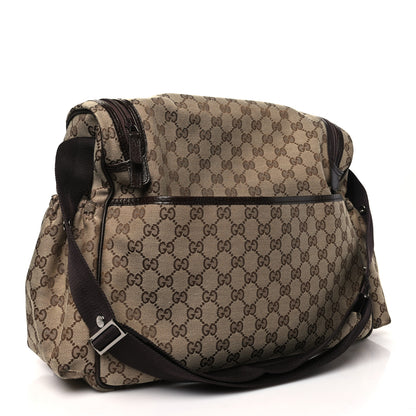 Gucci Monogram Natural Pigskin Large Diaper Bag Beige Ebony Cocoa Dark Chocolate 4 of 11