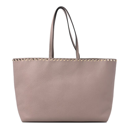 Valentino Garavani Grained Calfskin Rockstud Shoulder Tote Poudre 1 of 12