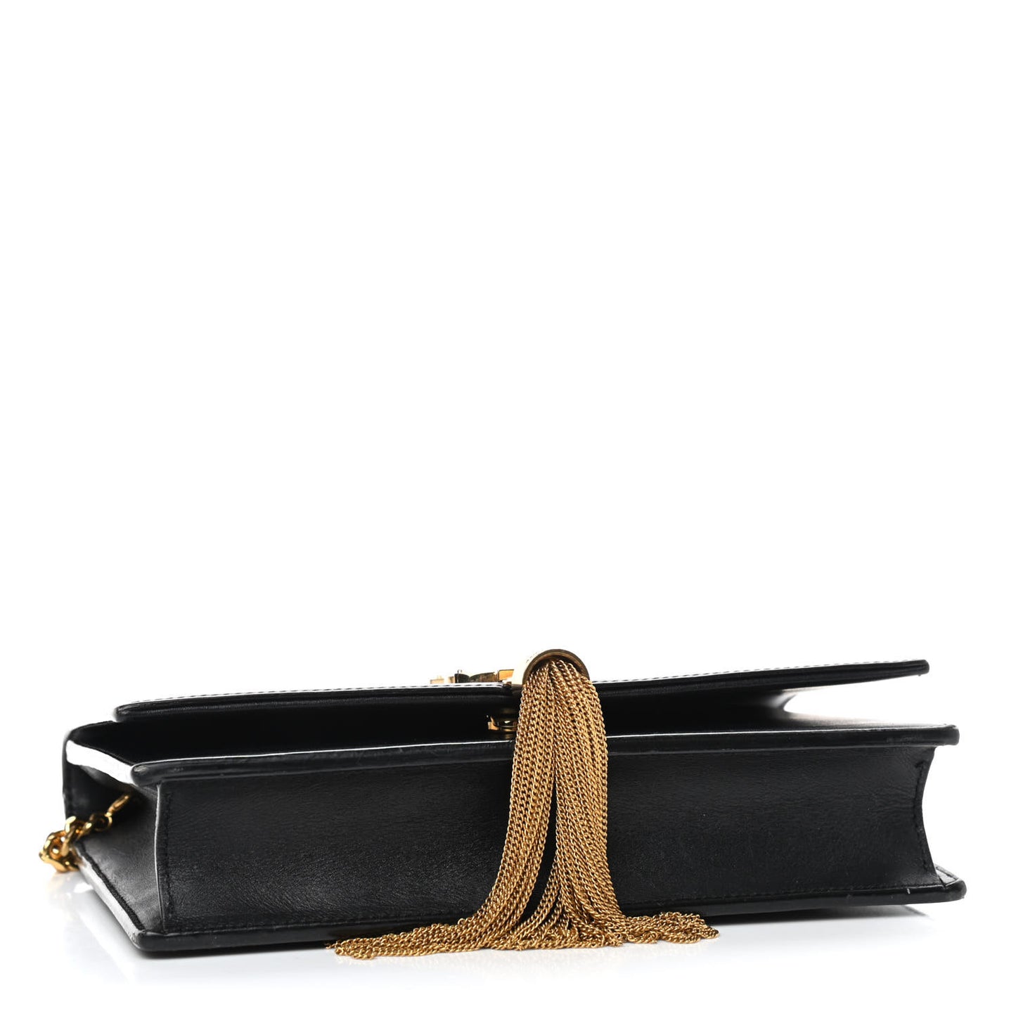 Smooth Calfskin Classic Monogram Kate Tassel Chain Wallet Black