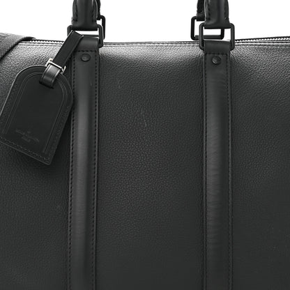 Louis Vuitton Grained Calfskin Aerogram Keepall Bandouliere 40 Black 6 of 16