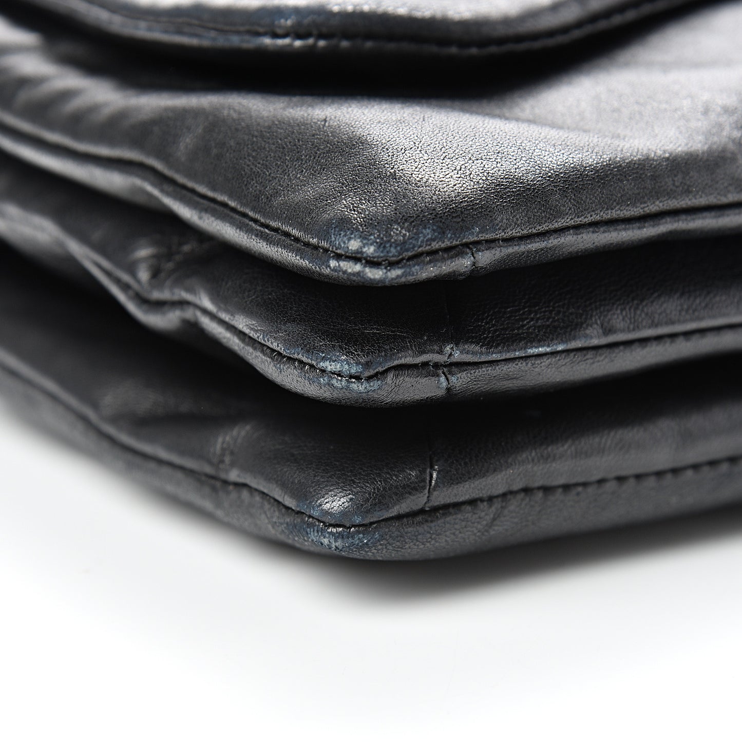 Lambskin Tweed Large Camellia Petals Flap Black