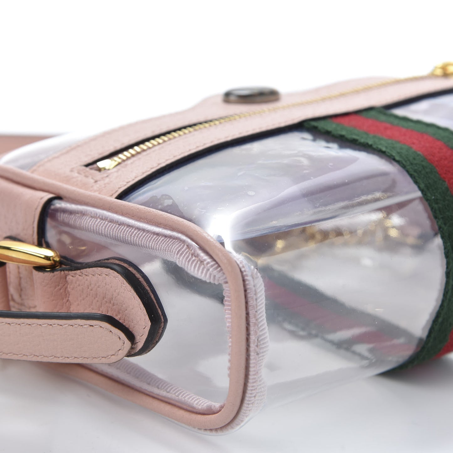 Vinyl Web Mini Ophidia Transparent Shoulder Bag Perfect Pink