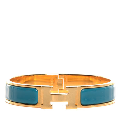 Hermes Enamel Clic H Bracelet Narrow PM Bleu Indien 1 of 6