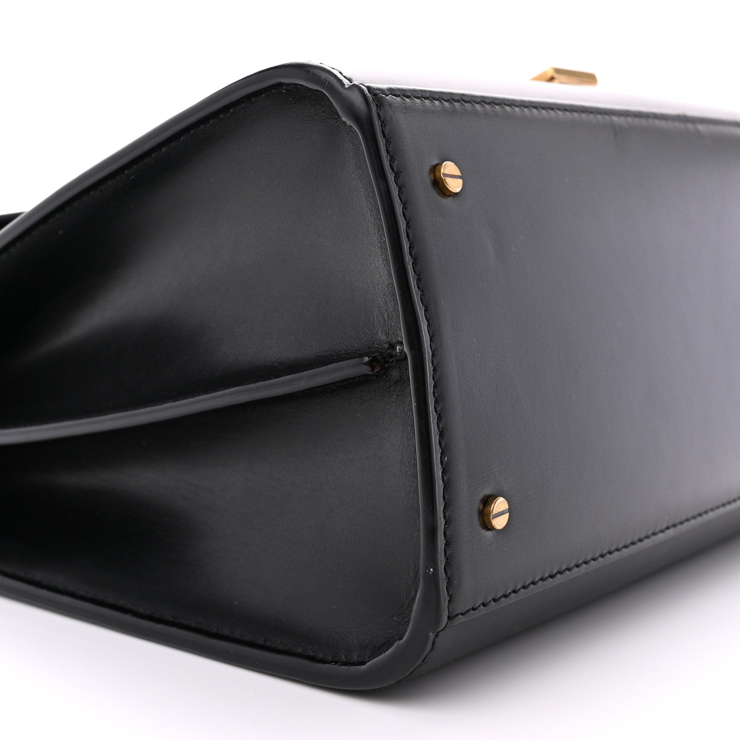 Saint Laurent Smooth Calfskin Medium Classic Monogram Cassandra Top Handle Black Rouge Legion 9 of 19