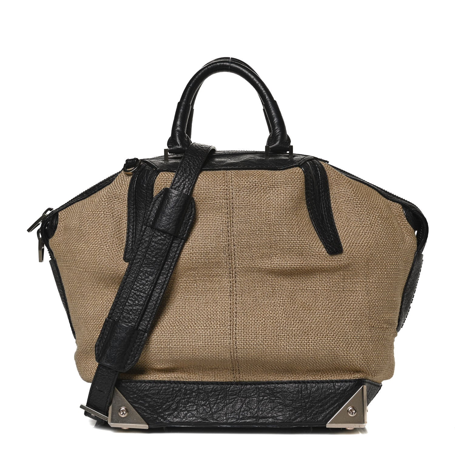 Alexander Wang Pebbled Calfskin Canvas Small Emile Khaki Silver Hardware 1 of 11
