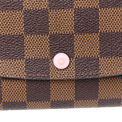 Louis Vuitton Damier Ebene Emilie Wallet Rose Ballerine 10 of 15