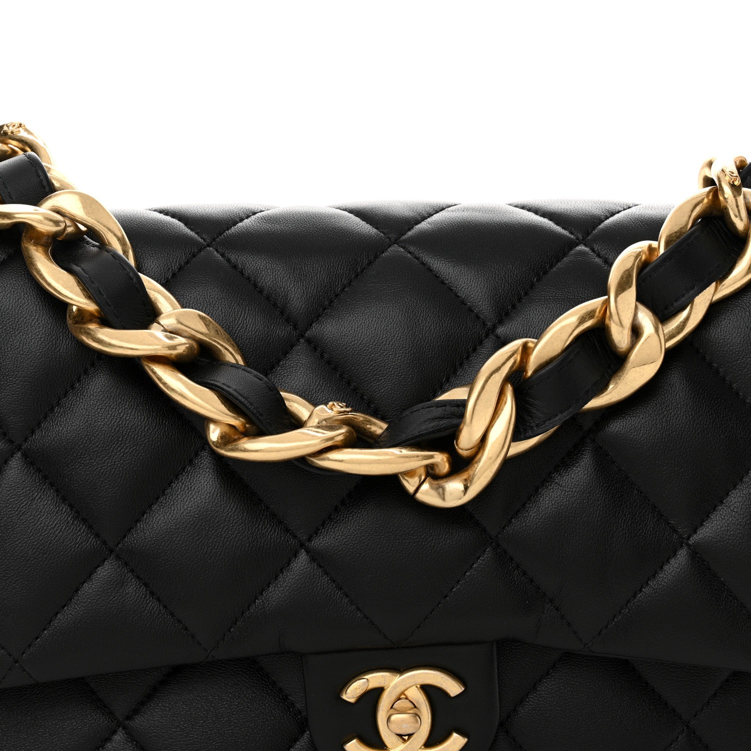 Chanel Lambskin Quilted Large CC Funky Town Flap Black 8 of 10