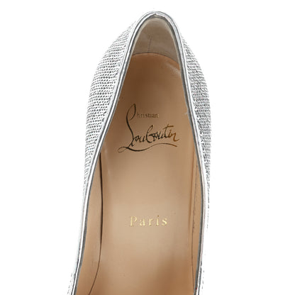 Christian Louboutin Paillettes Hotfix Specchio Pigalle Follies 100 Pumps 36.5 Silver 5 of 6