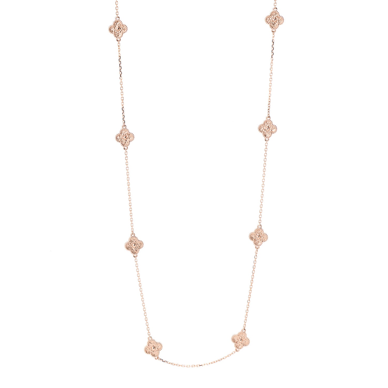 Van Cleef & Arpels 18K Rose Gold 16 Motifs Sweet Alhambra Necklace 1 of 7