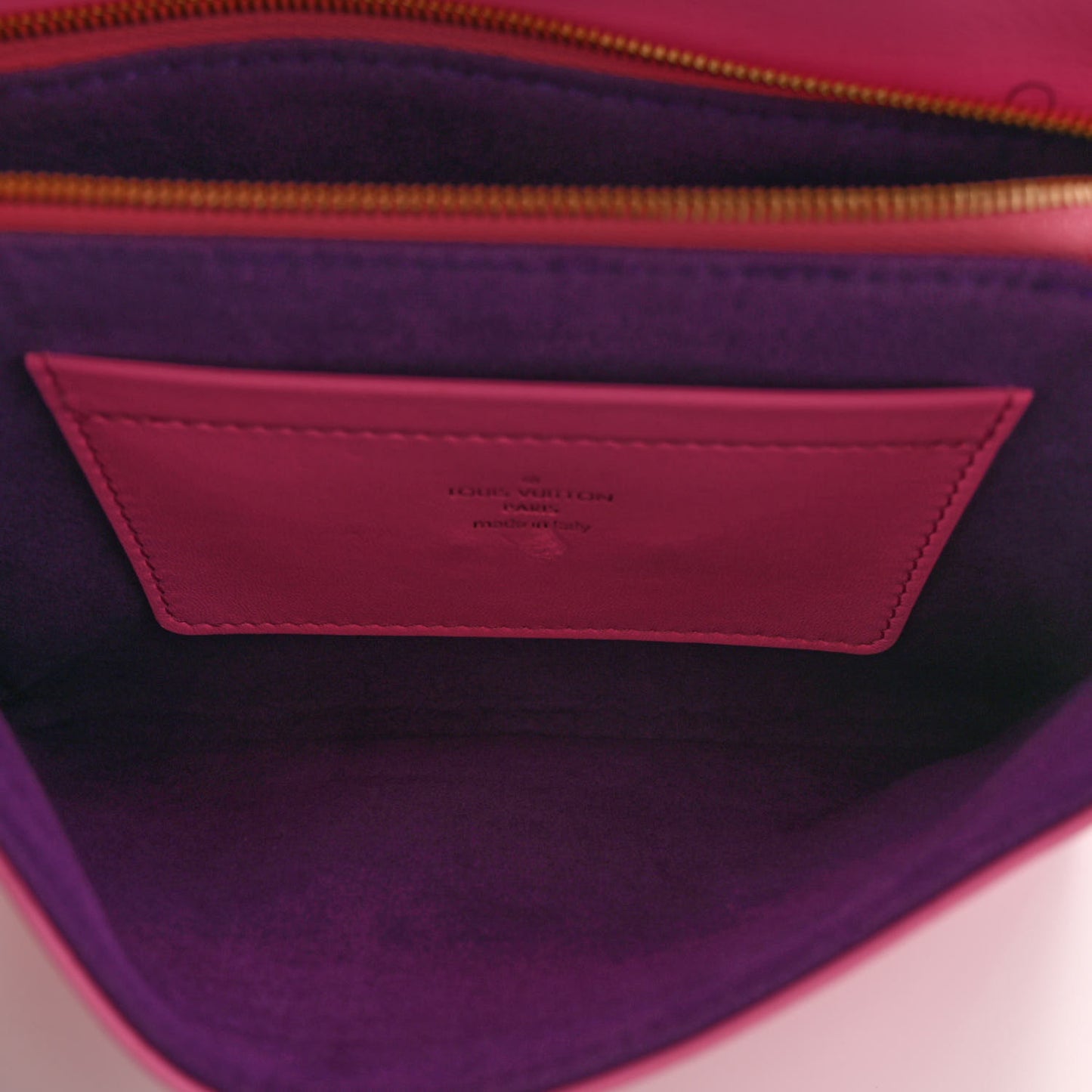 Lambskin Embossed Monogram Vuittamins Pochette Coussin Rose Violet