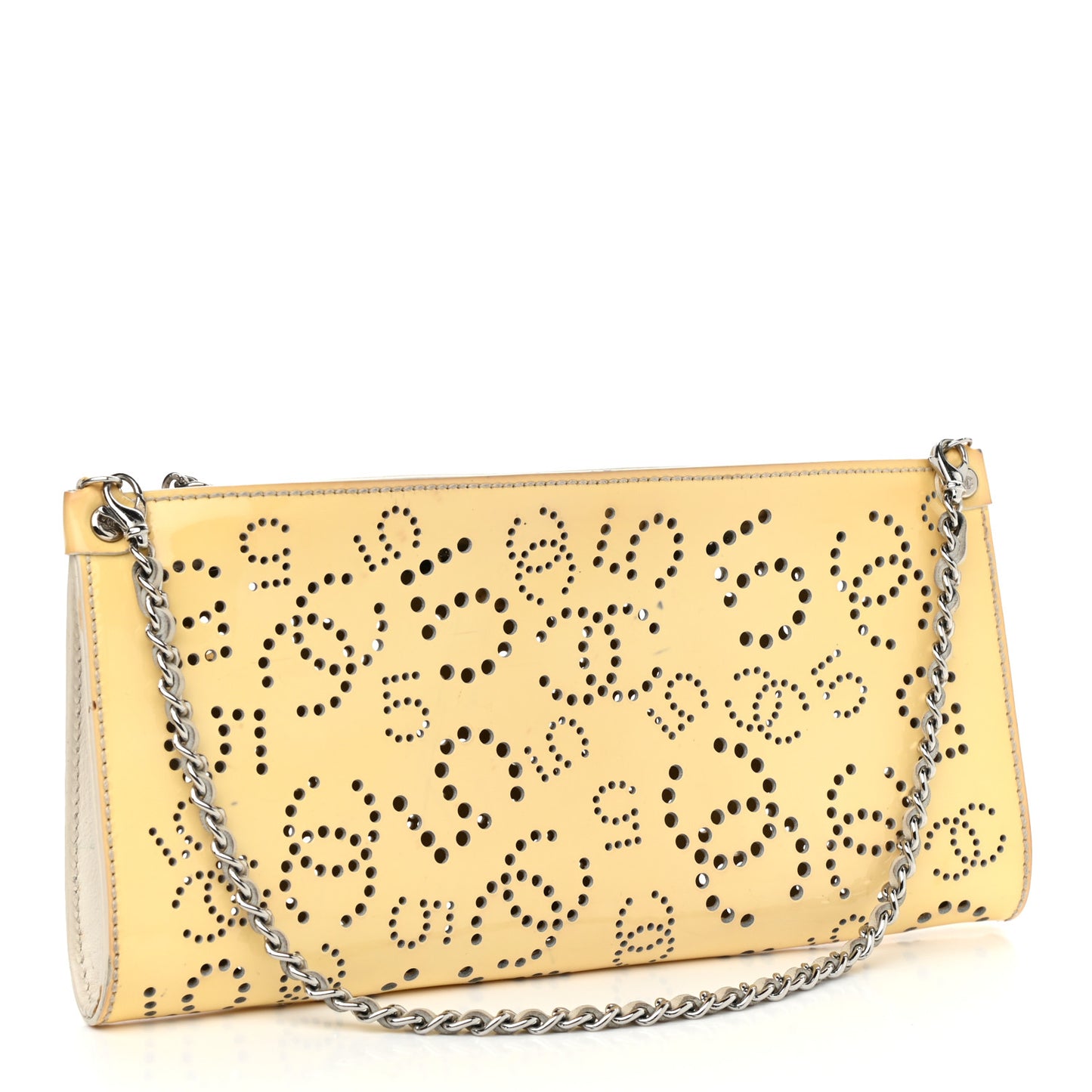 Patent Perforated CC N°5 Clutch Yellow