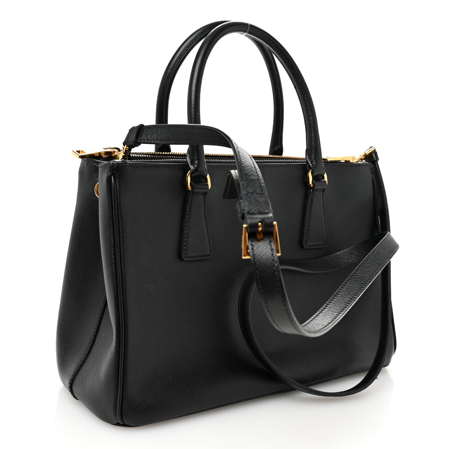 Prada Saffiano Small Galleria Double Zip Tote Black 3 of 11