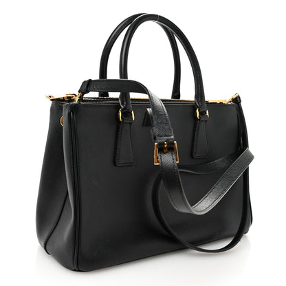 Prada Saffiano Small Galleria Double Zip Tote Black 3 of 11
