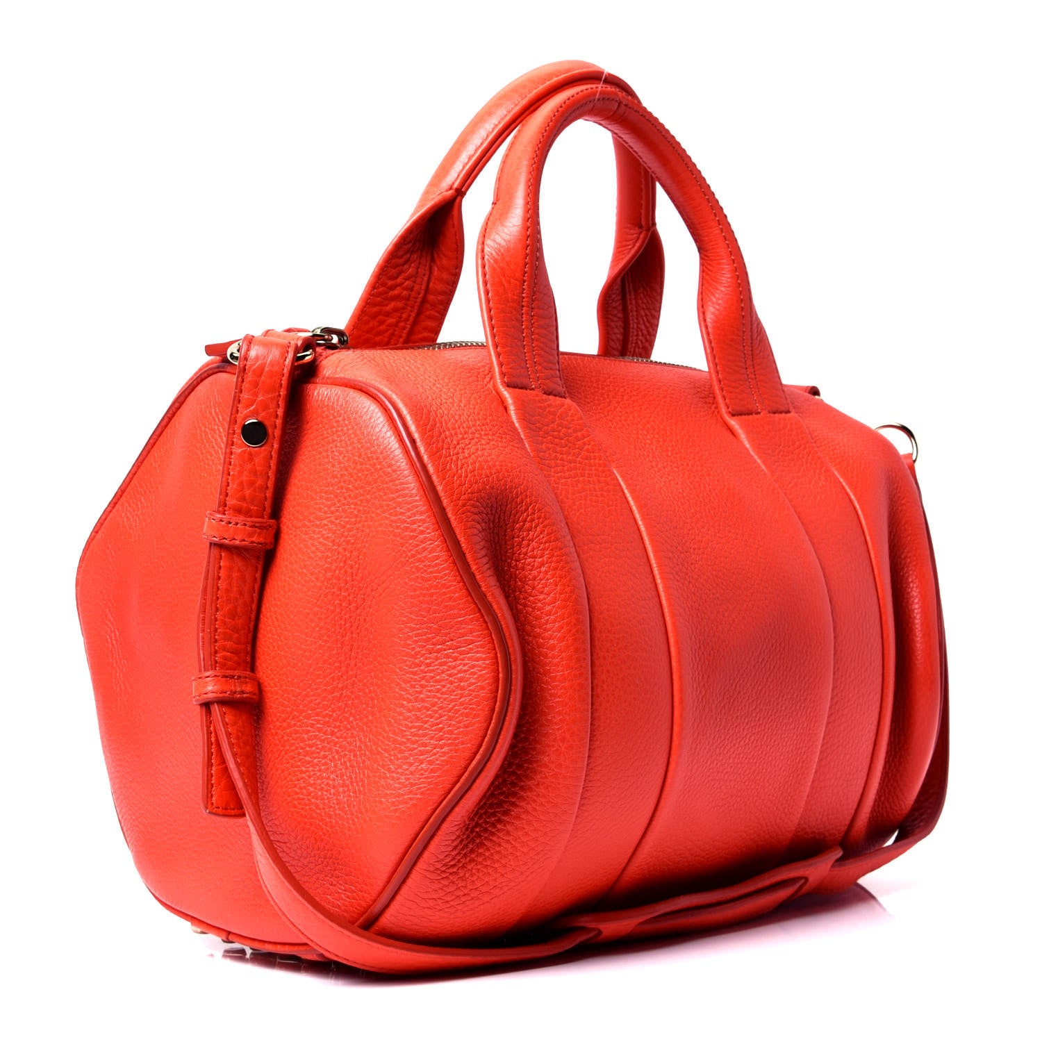 Alexander Wang Pebbled Lambskin Rocco Tangerine Pale Gold Hardware 2 of 4