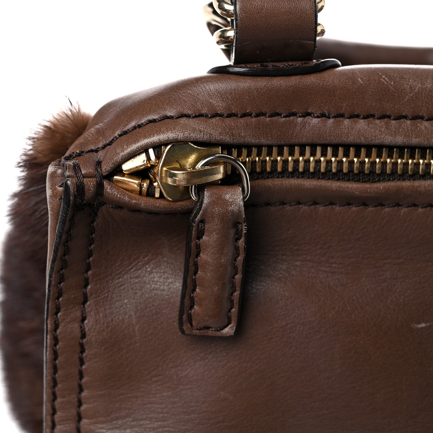 Mink Lambskin Small Pandora Brown