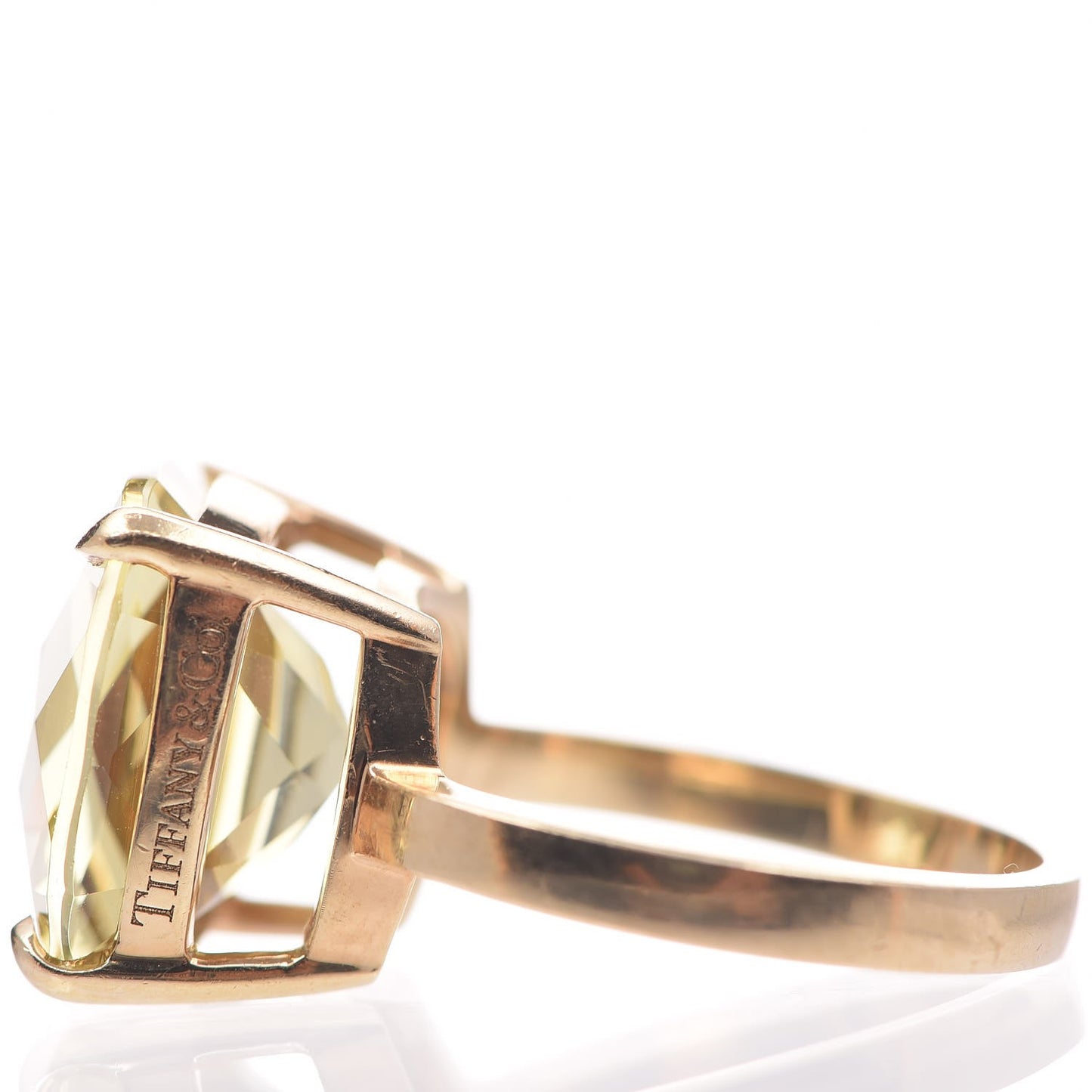 18K Yellow Gold Citrine Sparklers Cocktail Ring 53 6.25