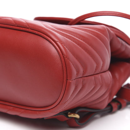 Gucci Calfskin Matelasse GG Marmont Flap Backpack Hibiscus Red 7 of 9