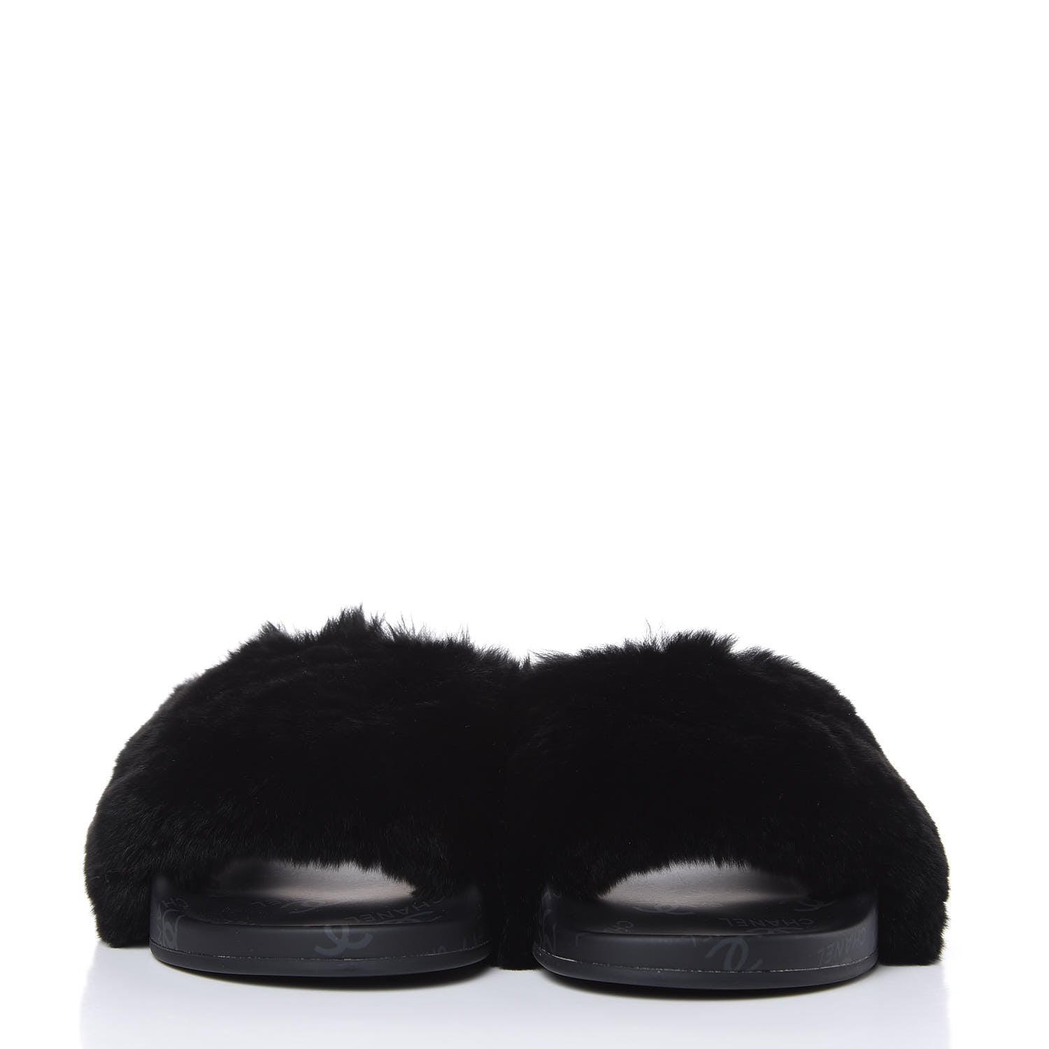 Chanel Orylag Rabbit Fur Mules 37 Black 2 of 8