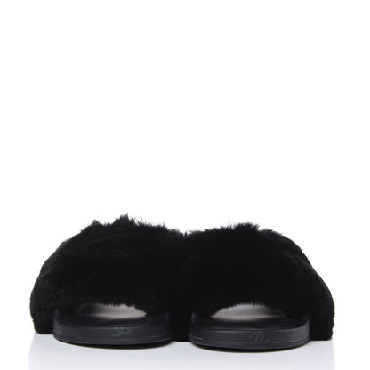 Chanel Orylag Rabbit Fur Mules 37 Black 2 of 8