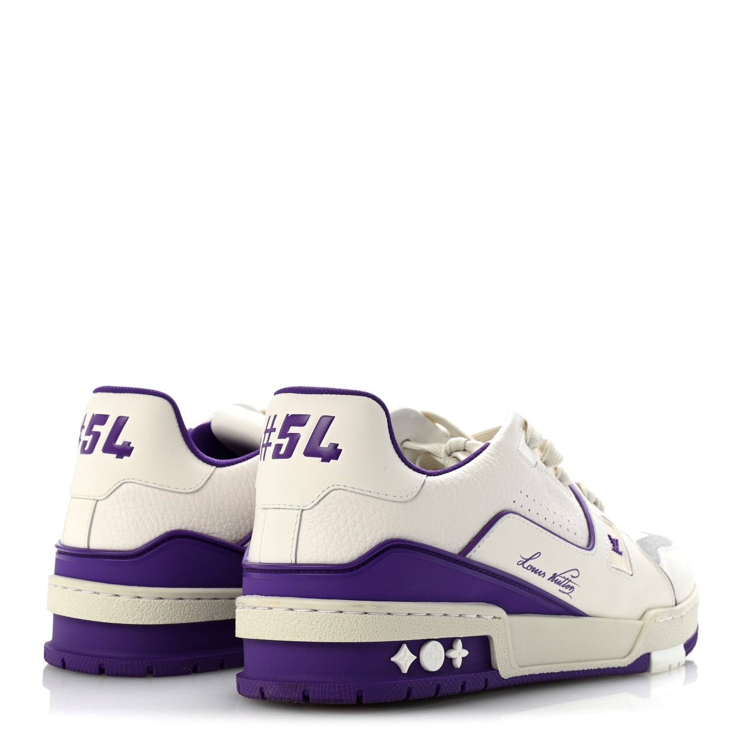 Louis Vuitton Calfskin Womens LV Trainer Sneakers 39 Purple 5 of 10