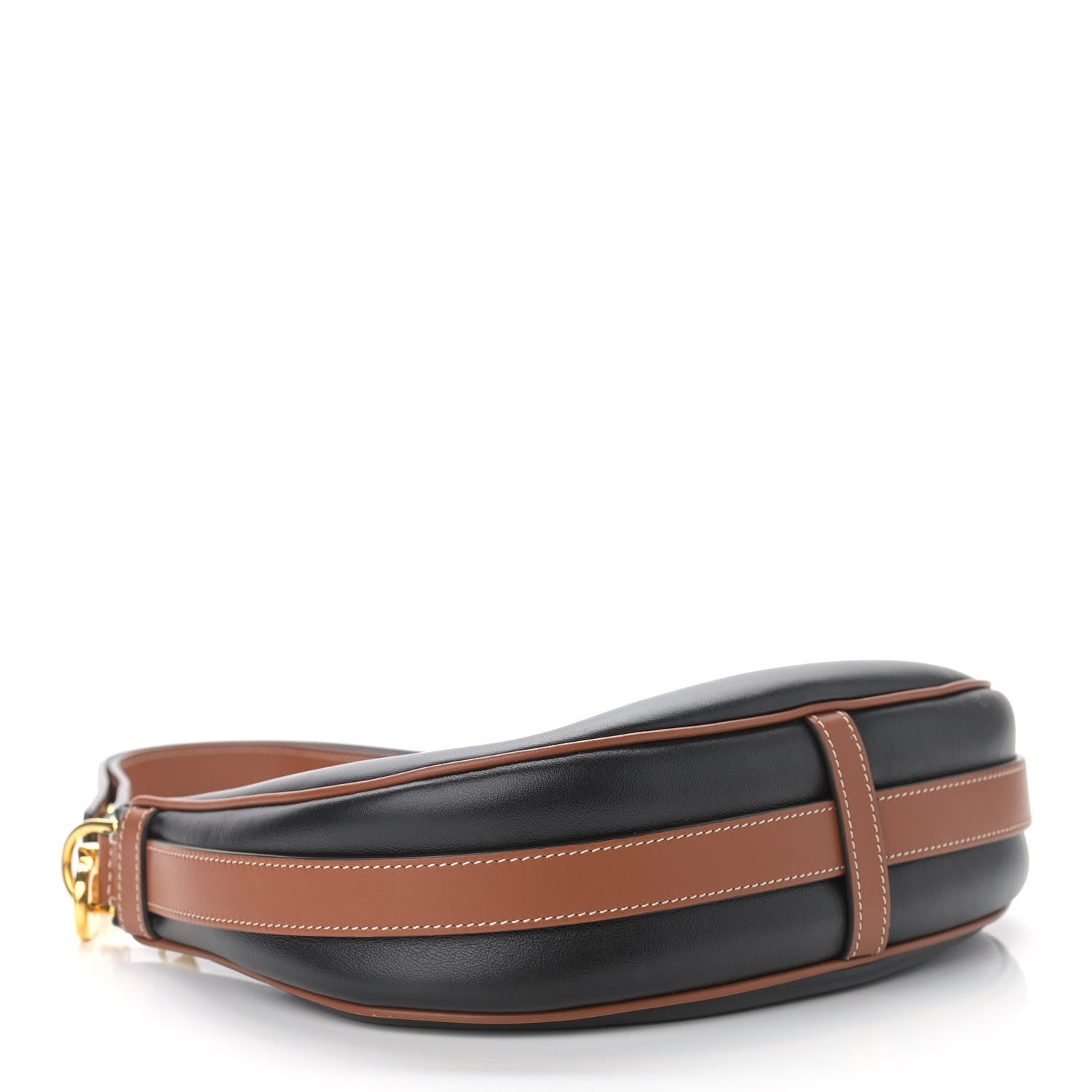 Celine Smooth Calfskin Medium Strap Ava Shoulder Bag Black Tan 4 of 10