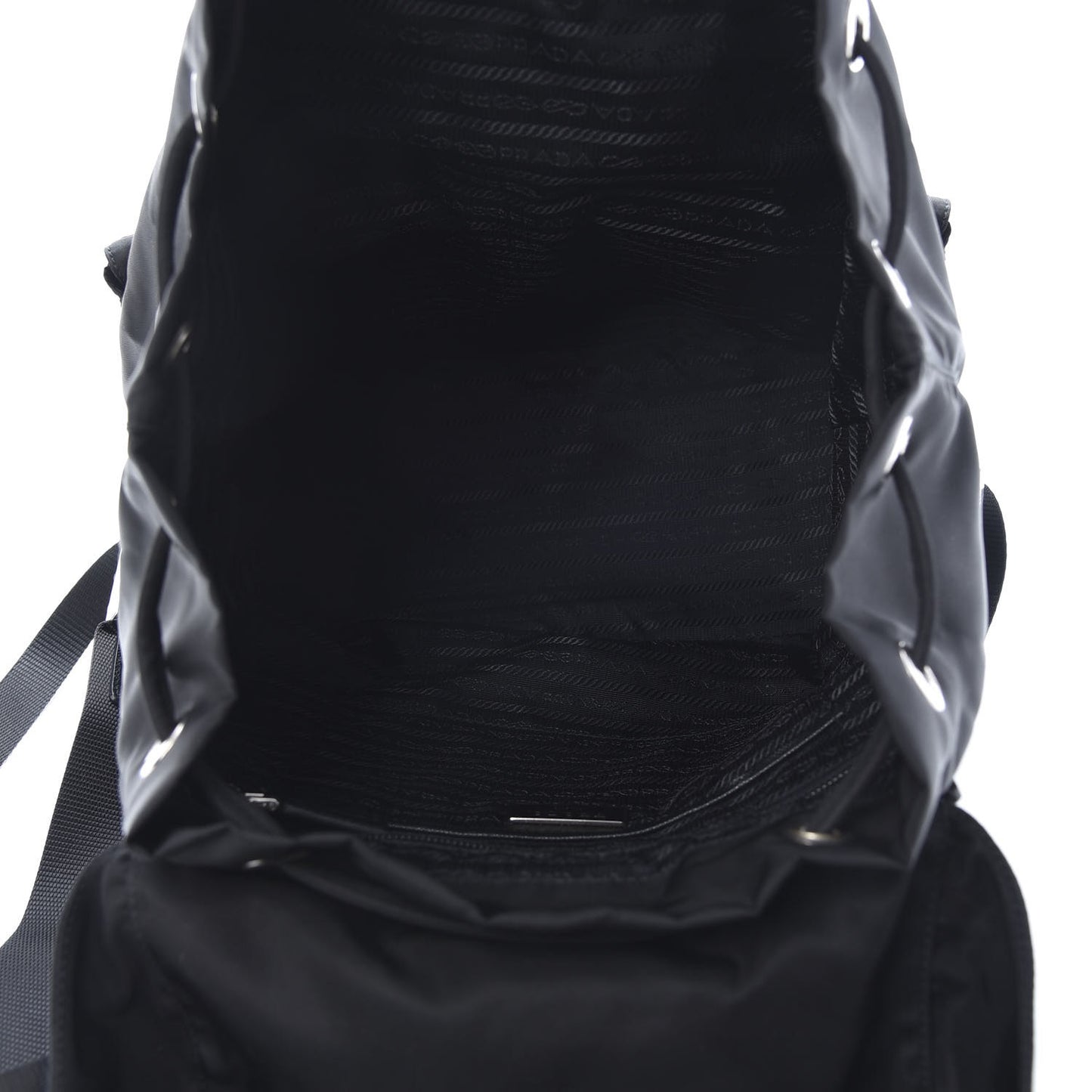 Tessuto Nylon Grommet Backpack Black