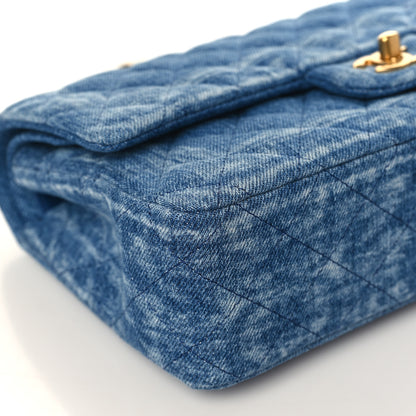 Chanel Denim Quilted Medium Double Flap Blue 8 of 10