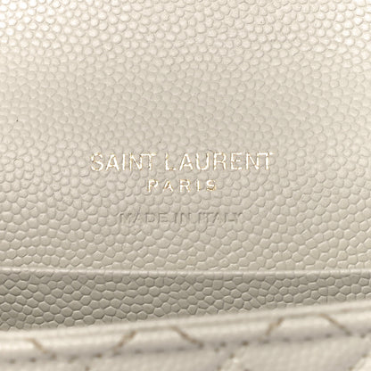 Saint Laurent Grain De Poudre Textured Mixed Matelasse Triquilt Small Monogram Envelope Wallet Blanc Vintage 6 of 13