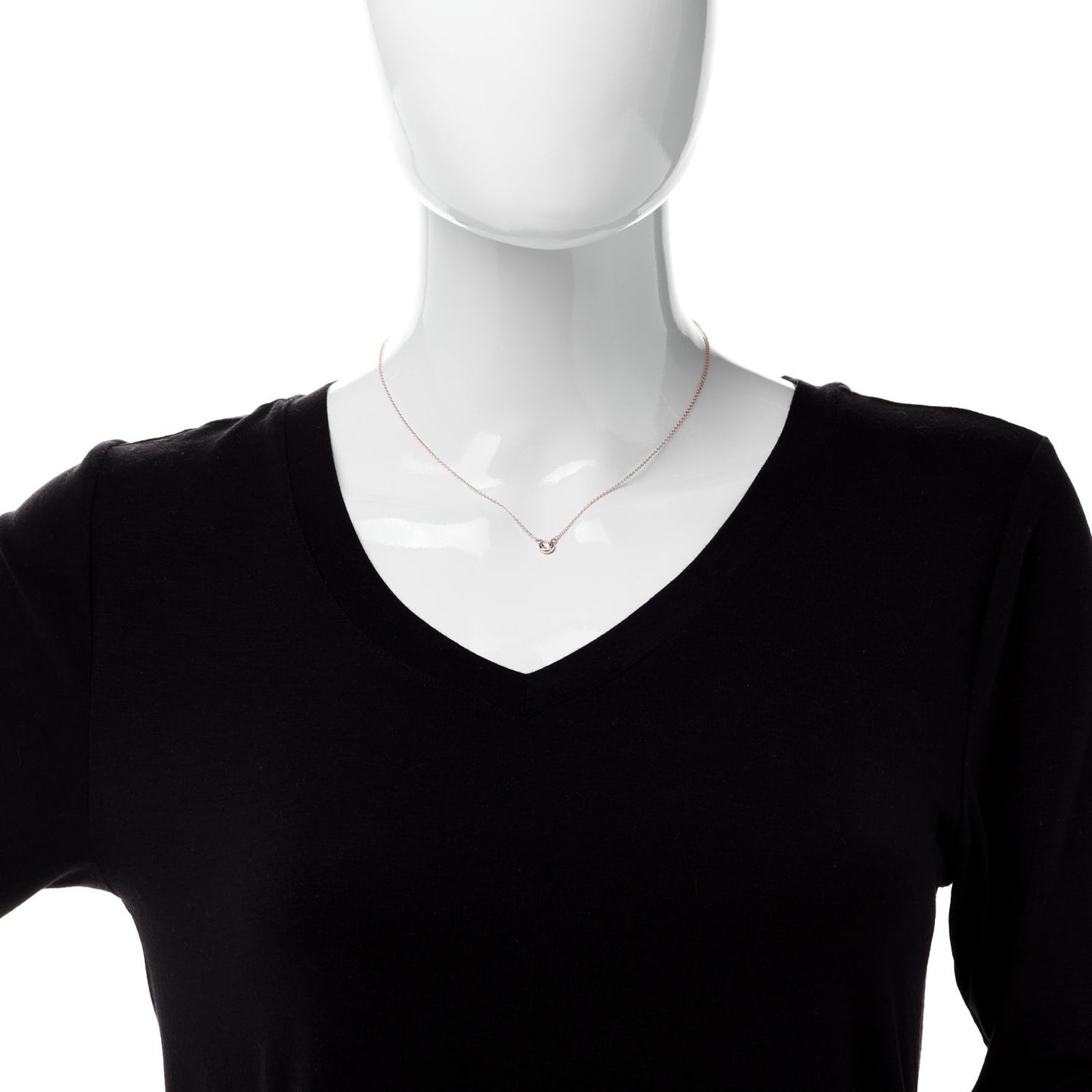 18K Rose Gold Diamond .17ct Elsa Peretti Diamonds by the Yard Pendant Necklace
