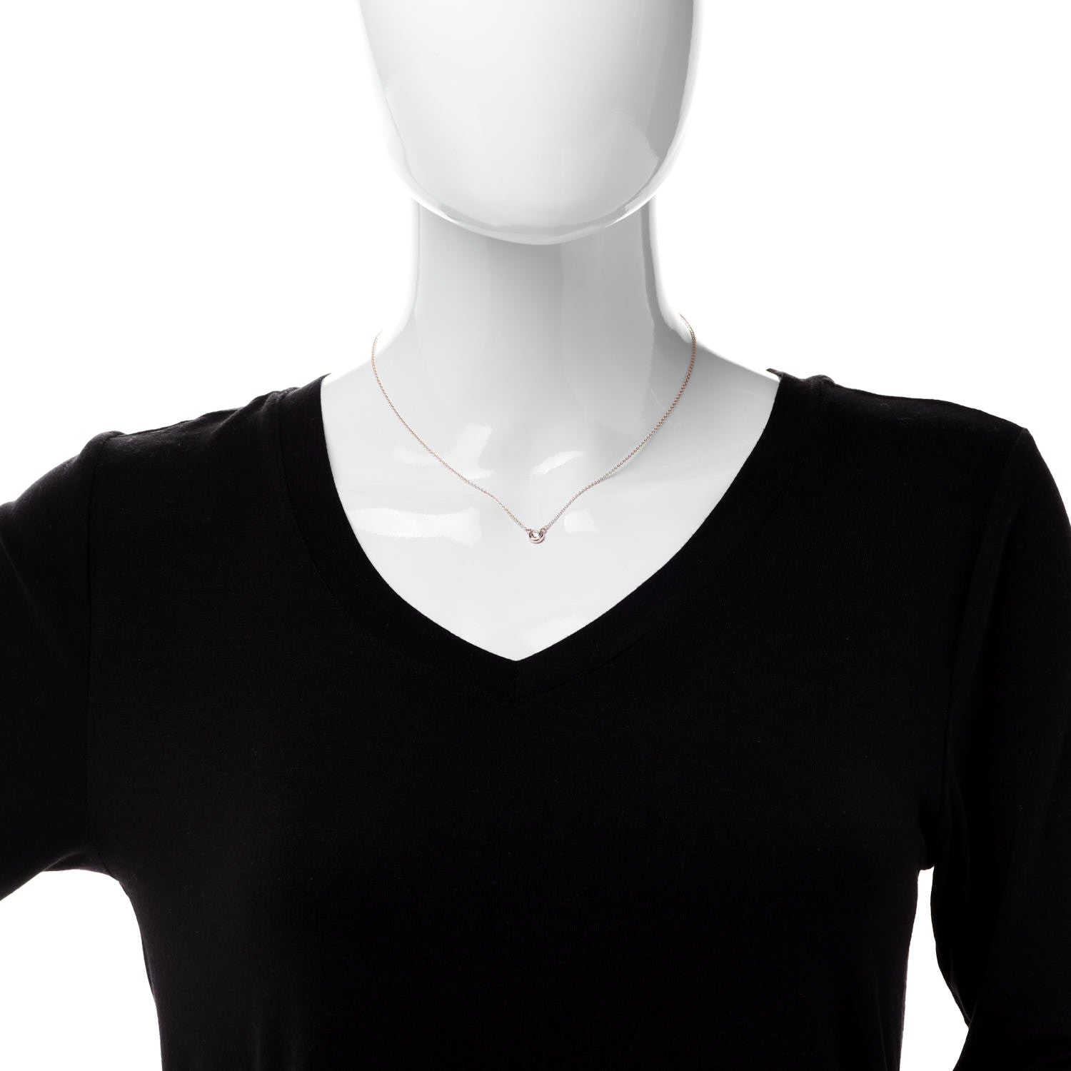 Tiffany 18K Rose Gold Diamond .17ct Elsa Peretti Diamonds by the Yard Pendant Necklace 2 of 6