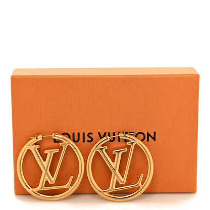 Louis Vuitton Metal Louise Hoop Earrings Gold 5 of 5