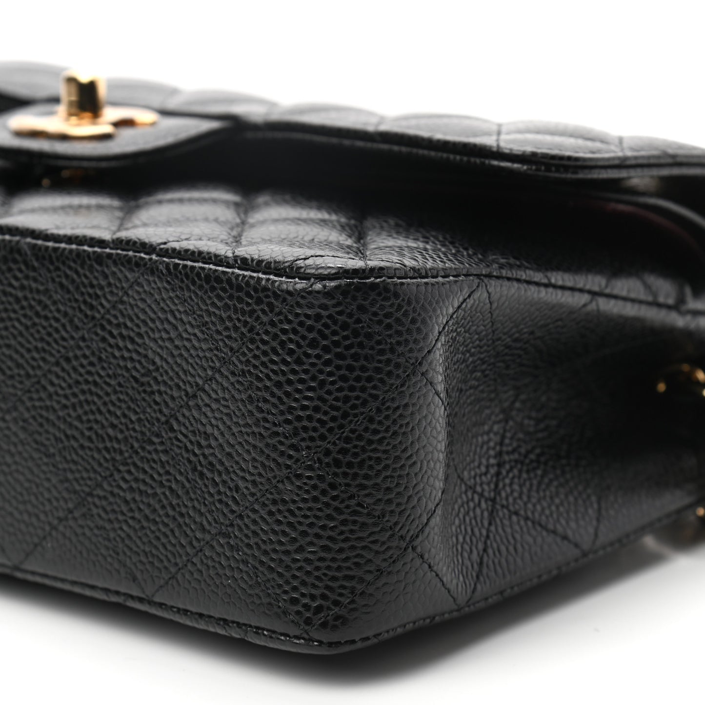 Caviar Quilted Small Double Flap Black