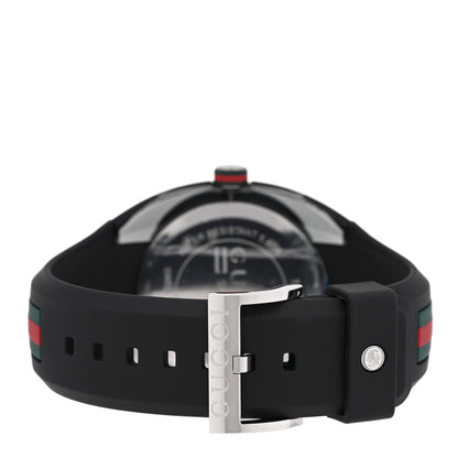 Gucci Stainless Steel Rubber 46mm Sync Web Quartz Watch Black 3 of 4