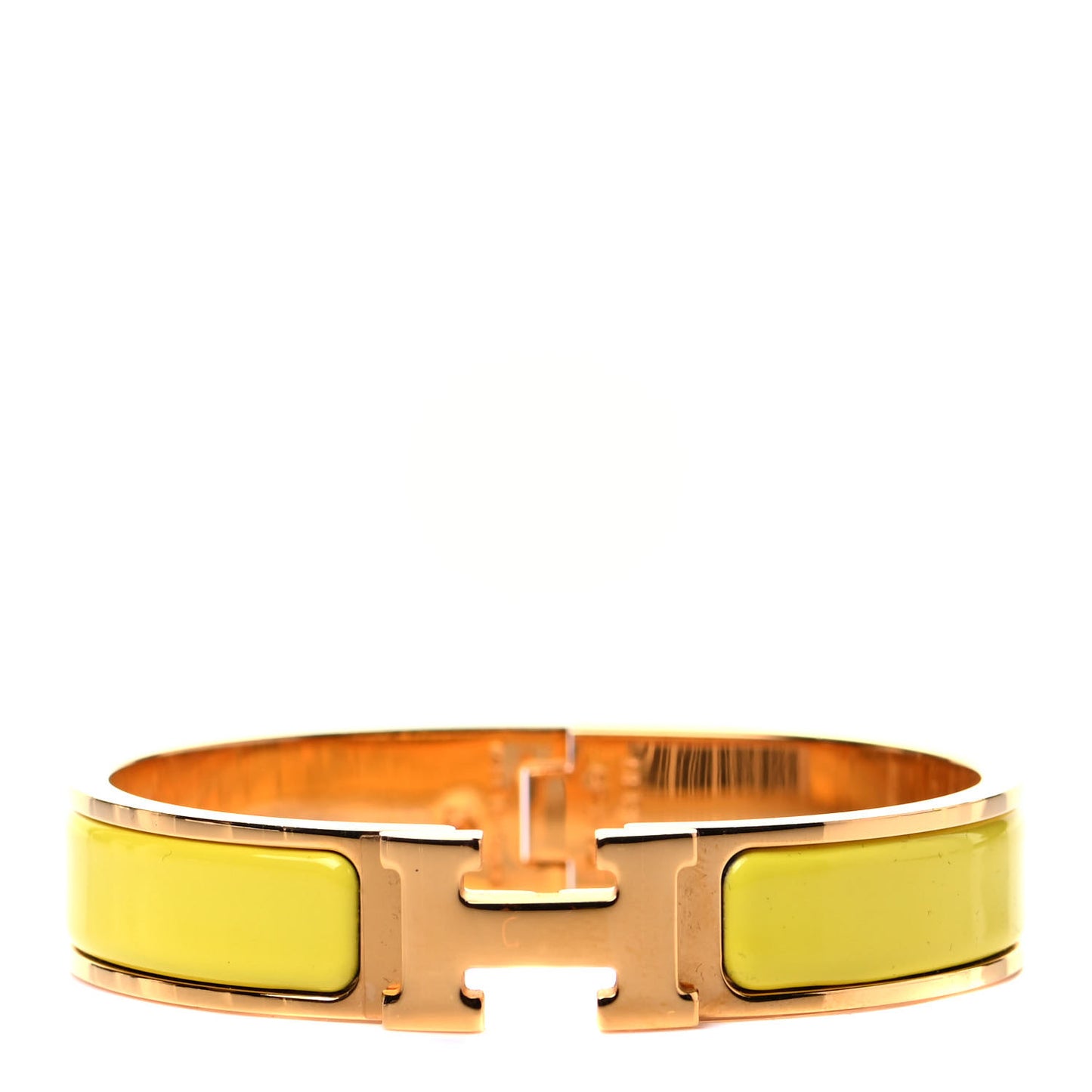 Enamel Narrow Clic Clac H Bracelet PM Jaune Tennis