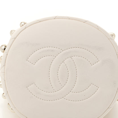 Chanel Lambskin Quilted Pearl About Pearls Drawstring Bag White 11 of 12