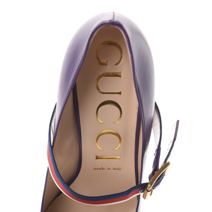 Gucci Malaga Kid Sylvie High Heel Pumps 40 Shine Purple 7 of 10