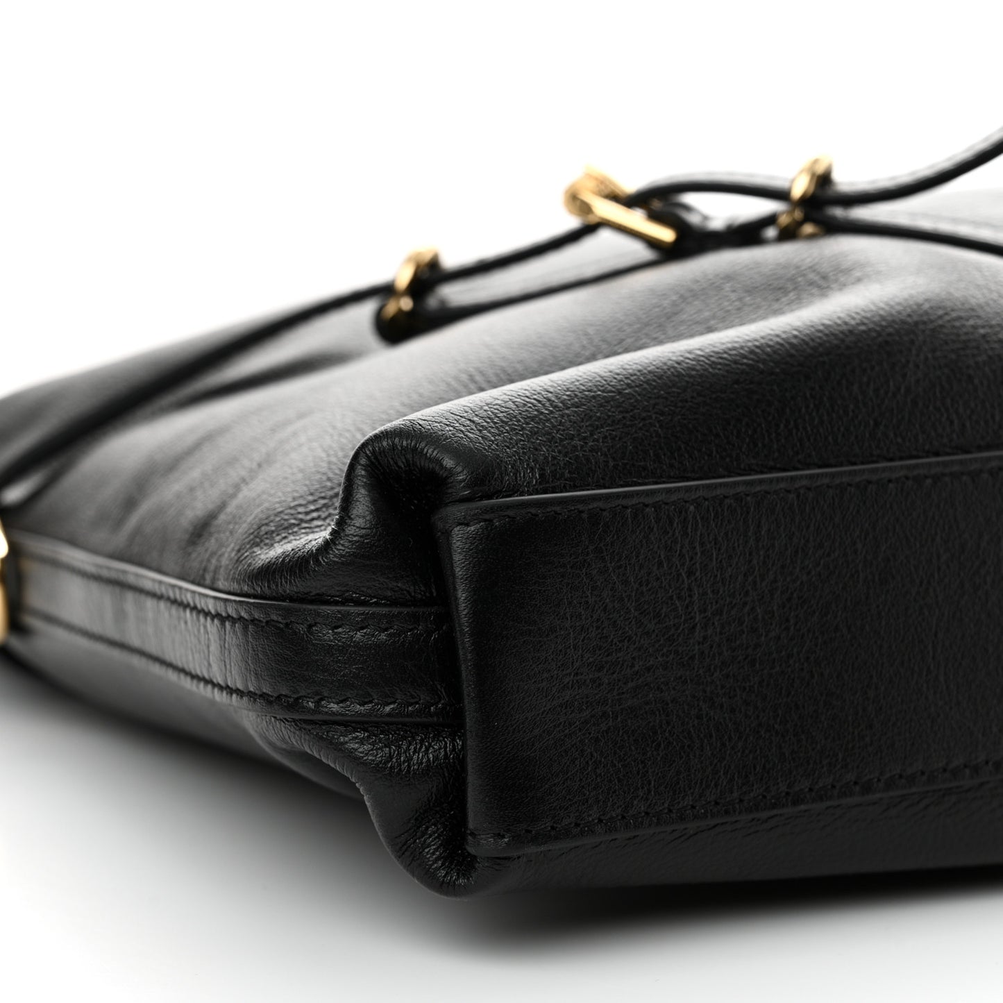 Tumbled Calfskin Medium Voyou Bag Black