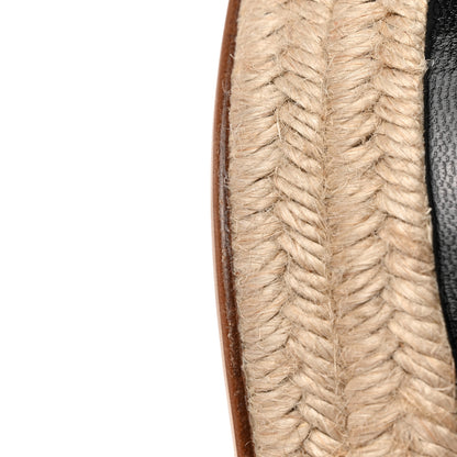 Hermes Goatskin Elda Espadrille Wedge Sandals 39 Black 11 of 17