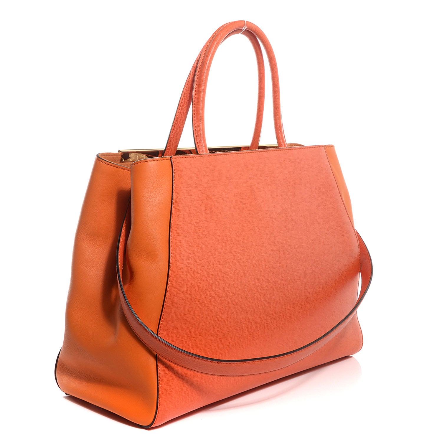 Fendi Vitello Elite Regular 2Jours Tote Arancio 5 of 12