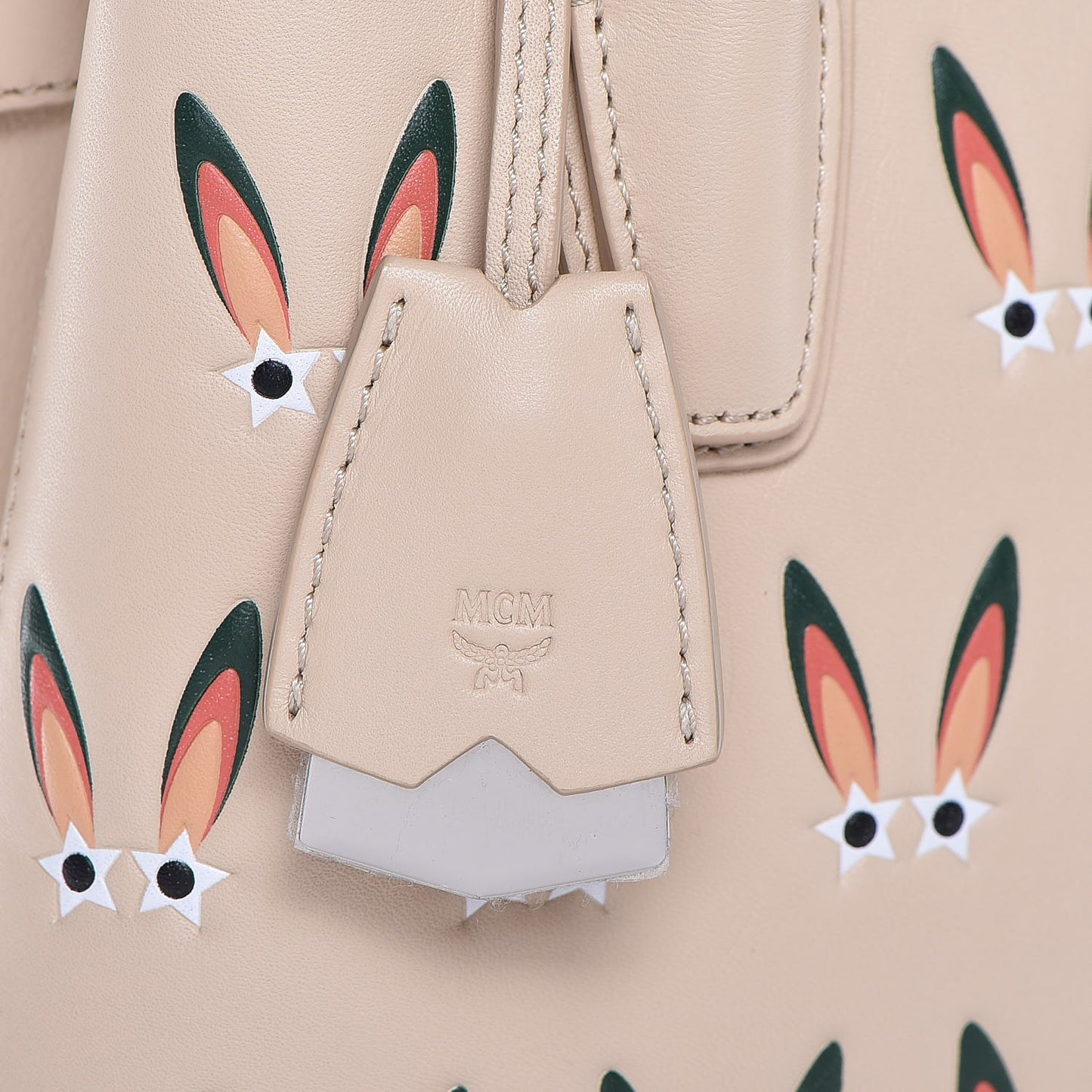Lambskin Star Eyed Bunny Mini Milla Tote Natural