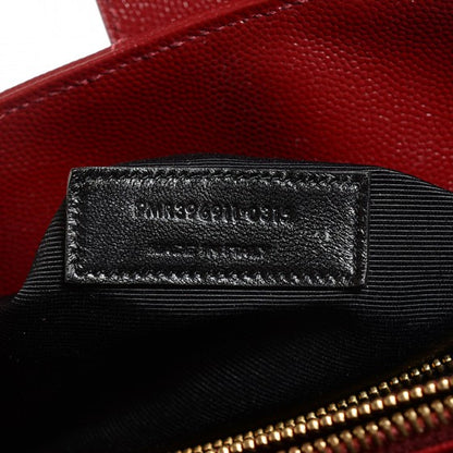 Saint Laurent Grain De Poudre Matelasse Chevron Monogram Shopping Bag Oxblood 7 of 16