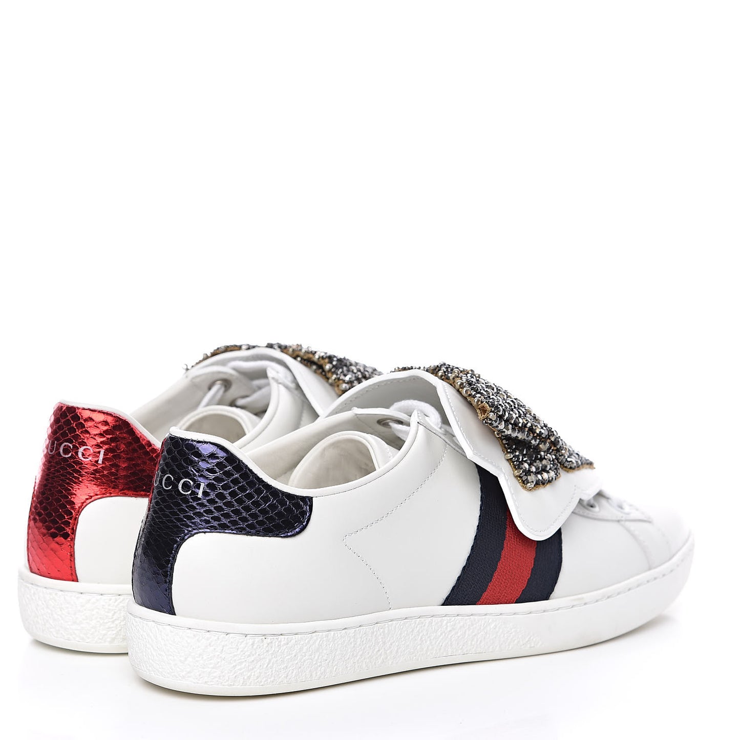 Calfskin Ayers Web Womens Ace Bow Lace Sneakers 36 White