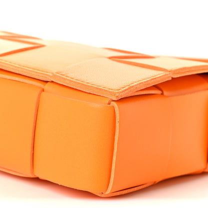 Bottega Veneta Lambskin Maxi Intrecciato Cassette Crossbody Bag Tangerine 10 of 11