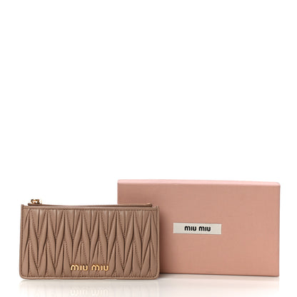 Miu Miu Nappa Matelasse Quilted Zip Card Case Cammeo 11 of 11
