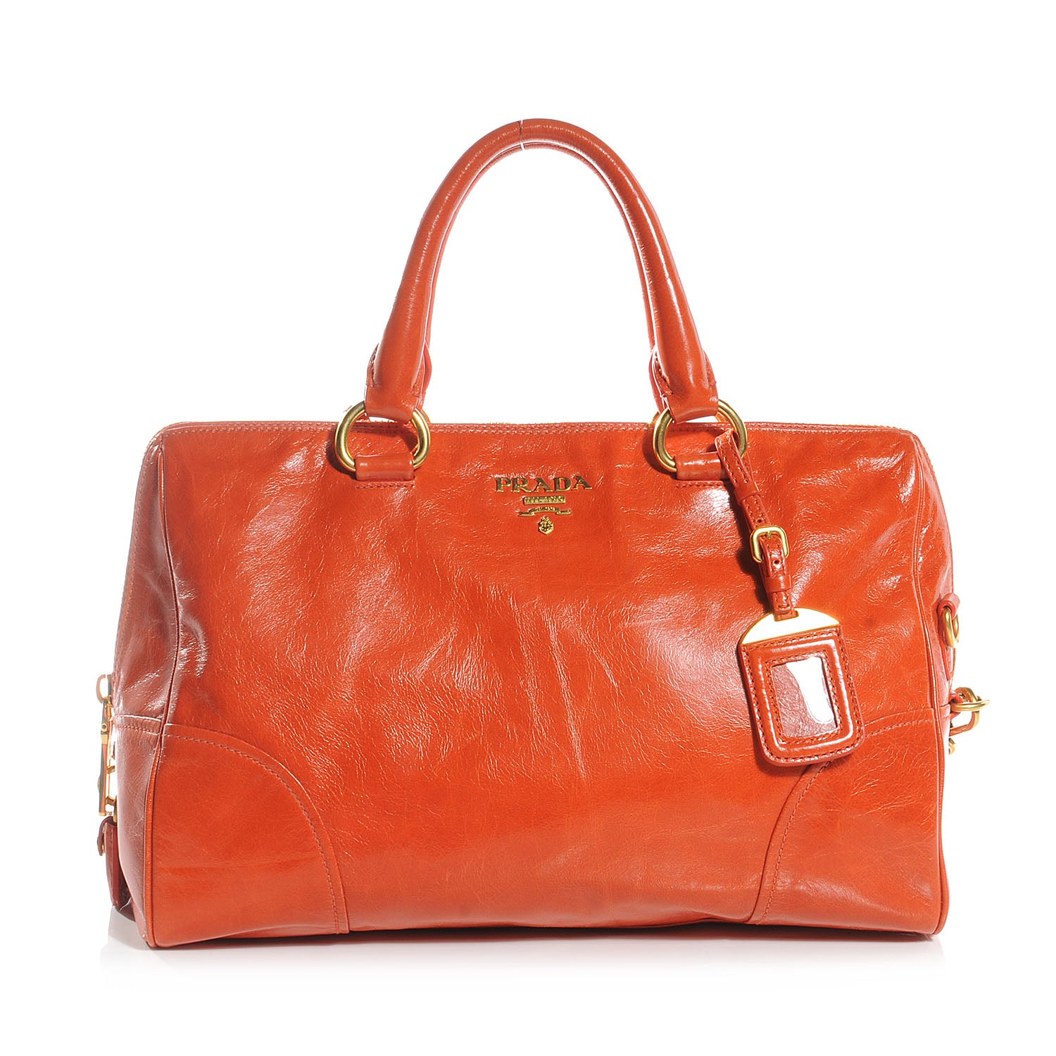 Prada Vitello Shine Tote Papaya 1 of 9