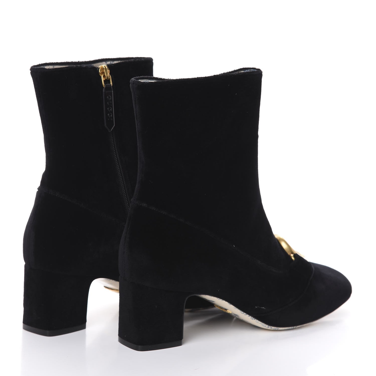 Gucci Softy Velvet Malaga Kid GG Victoire 55mm Ankle Boots 39 Black 4 of 6